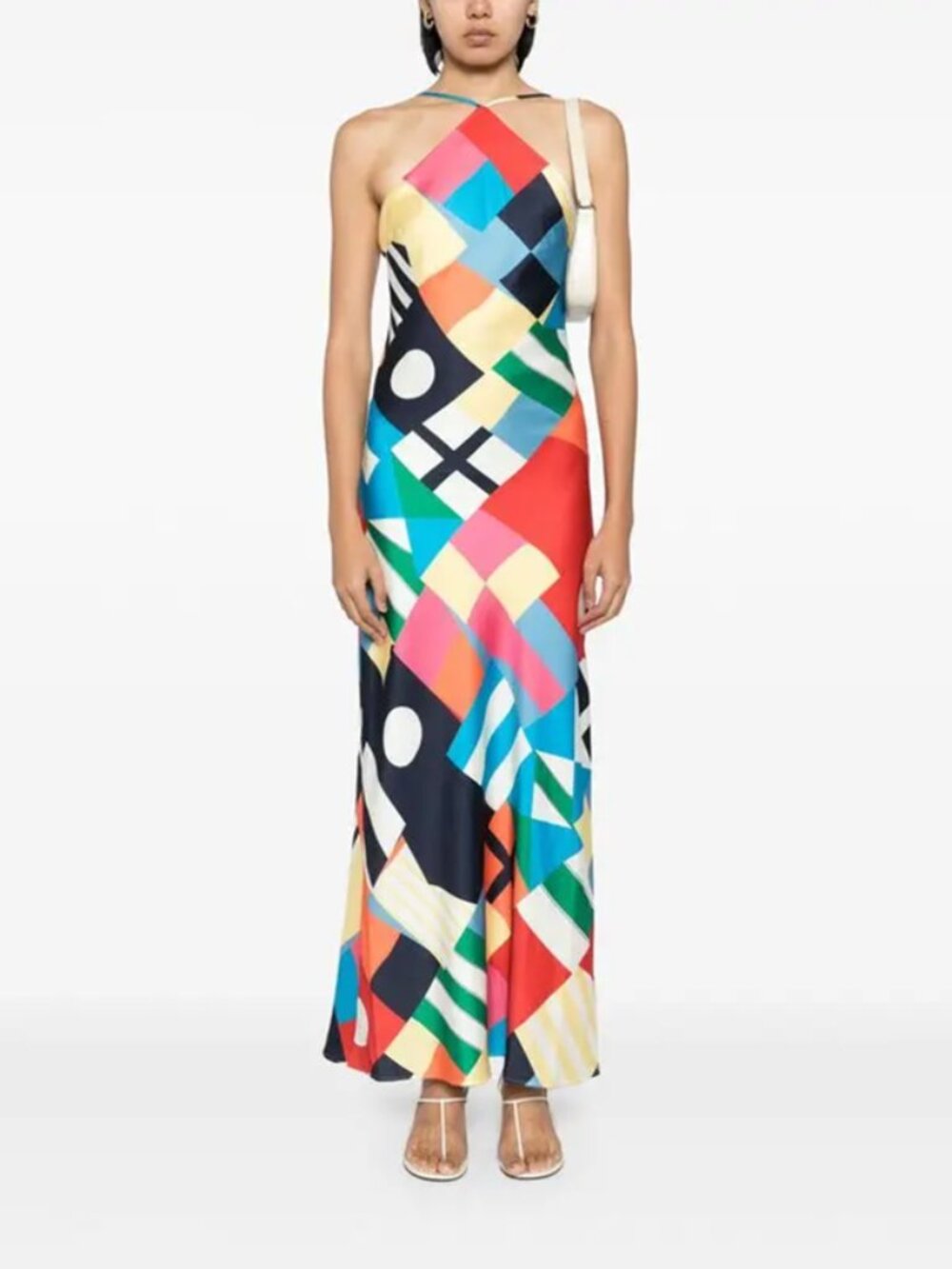 Staud Cubism Halter Maxi Dress